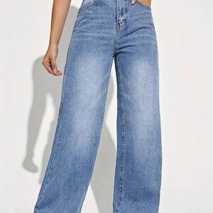 Stylish Blue Straight Leg Women's Jeans